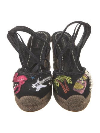 Marc Jacobs Canvas Floral Print Slingback Pumps