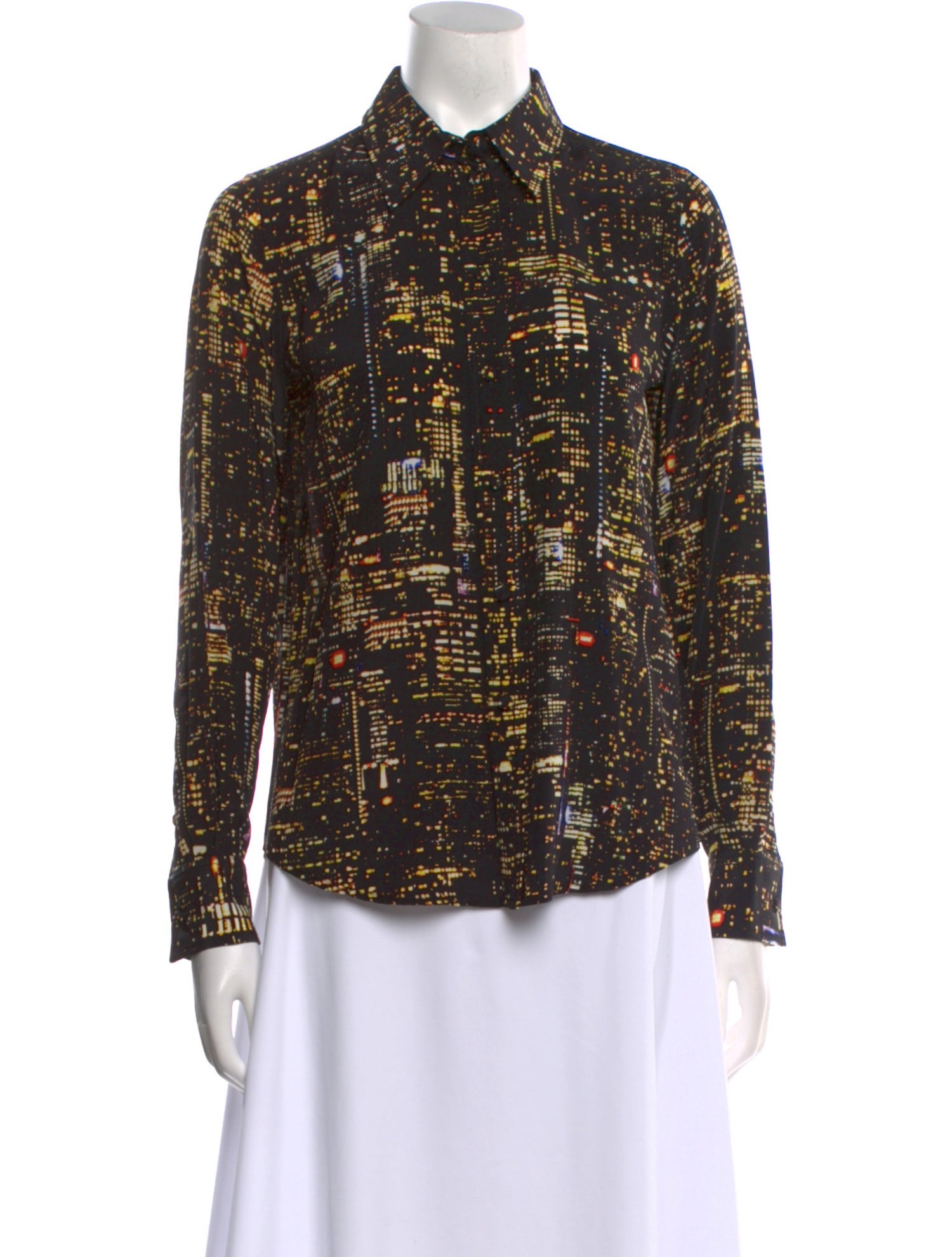 Marc Jacobs Silk Printed Button-Up Top
