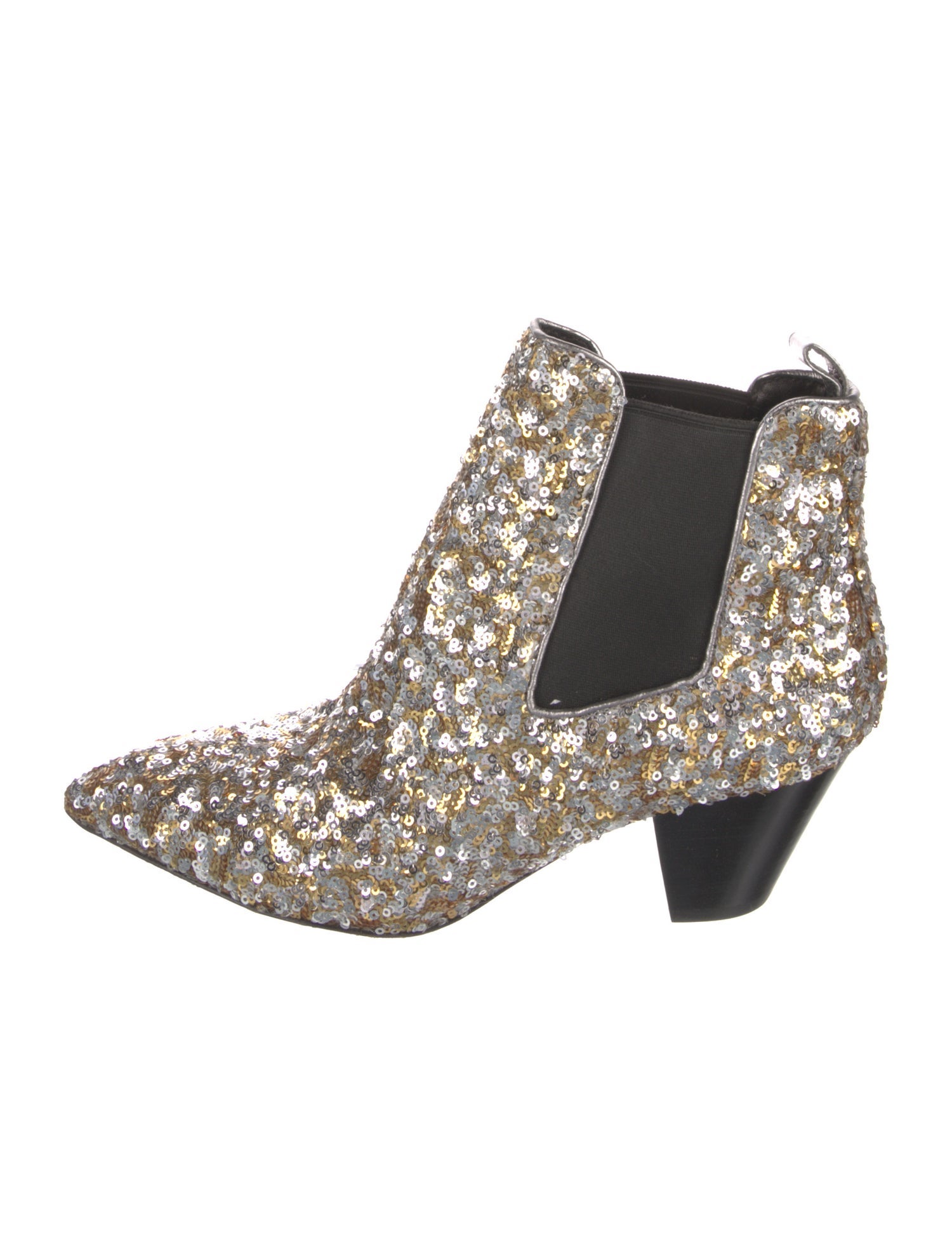 Marc Jacobs Sequins Leather Trim Embellishment Chelsea Boots