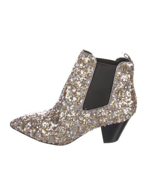 Marc Jacobs Sequins Leather Trim Embellishment Chelsea Boots
