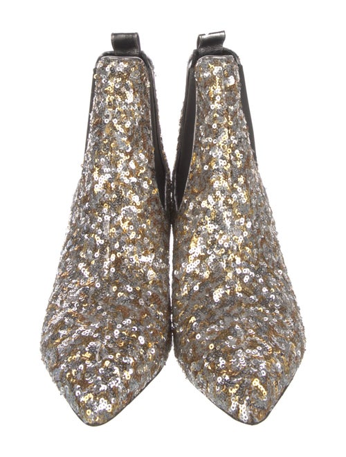 Marc Jacobs Sequins Leather Trim Embellishment Chelsea Boots