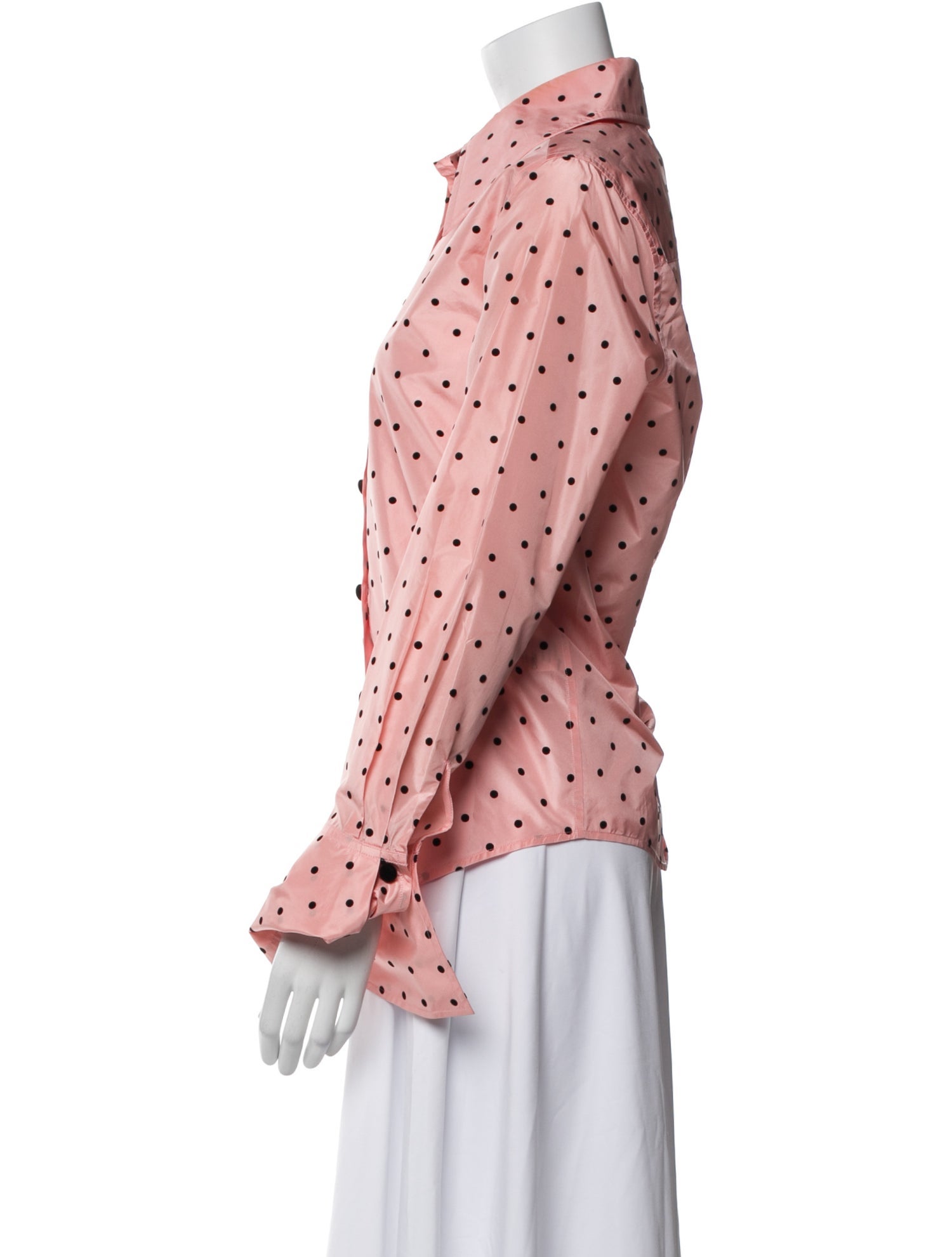 Marc Jacobs Silk Polka Dot Print Button-Up Top