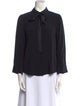 Marc Jacobs Silk Three-Quarter Sleeve Button-Up Top