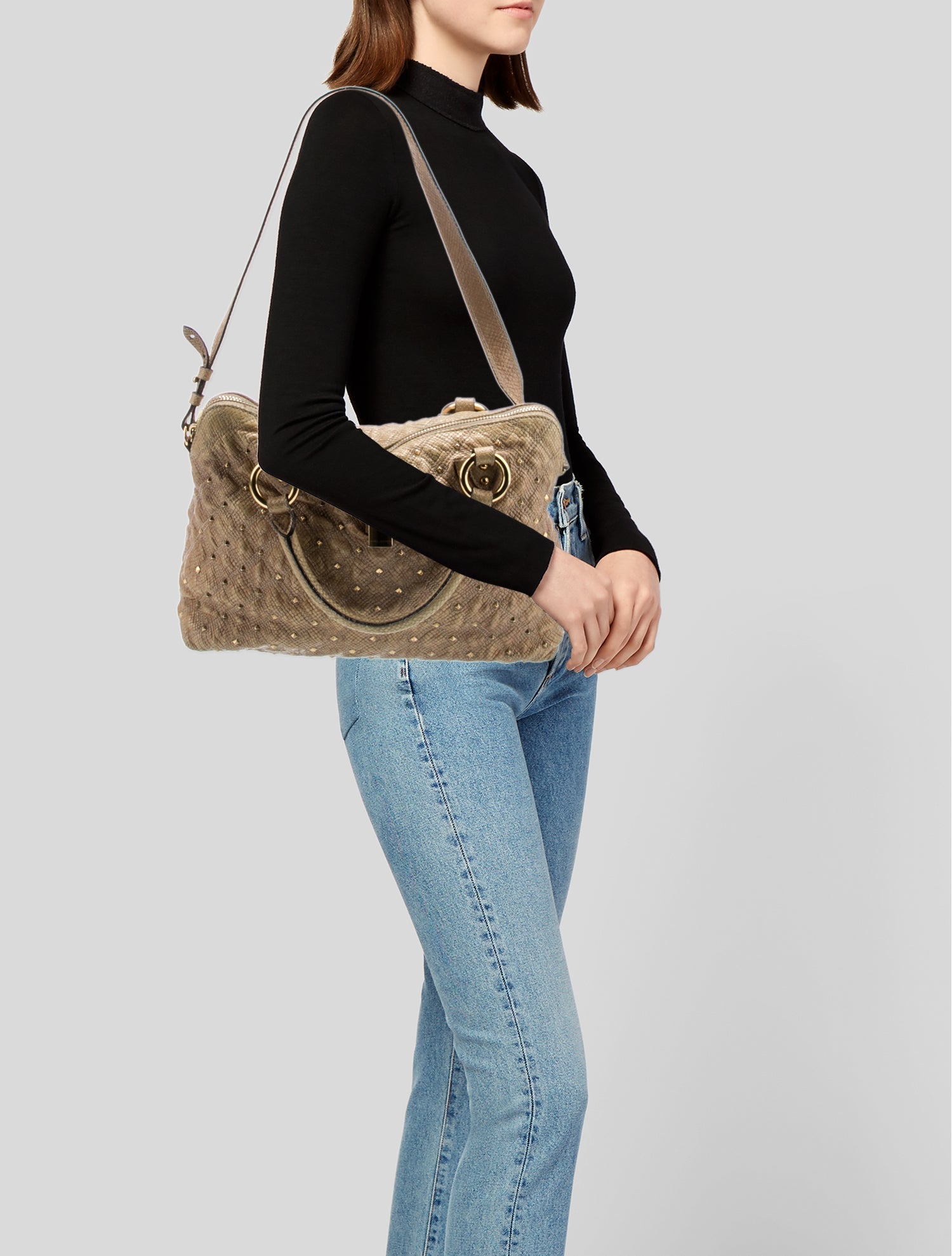 Marc Jacobs Embossed Leather Top Handle Bag