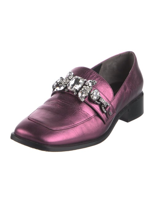 Marc Jacobs Leather Crystal Embellishments Loafers