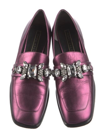Marc Jacobs Leather Crystal Embellishments Loafers