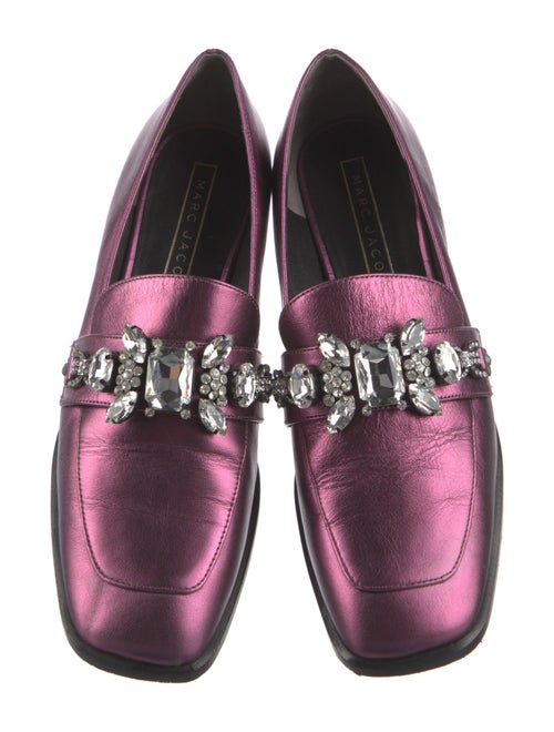Marc Jacobs Leather Crystal Embellishments Loafers