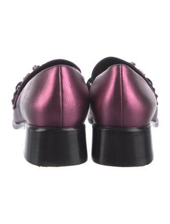 Marc Jacobs Leather Crystal Embellishments Loafers