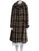 Marc Jacobs Wool Plaid Print Faux Fur Coat
