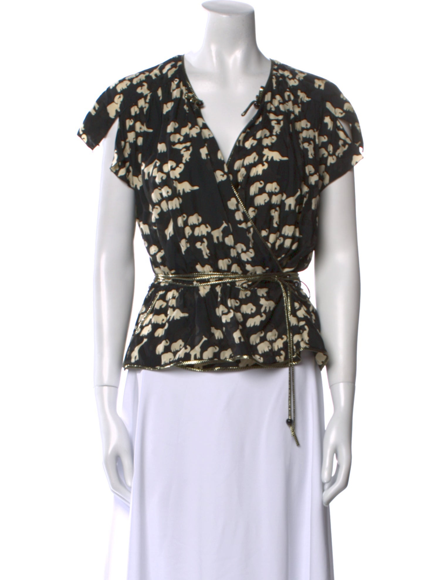 Marc Jacobs Printed V-Neck Blouse