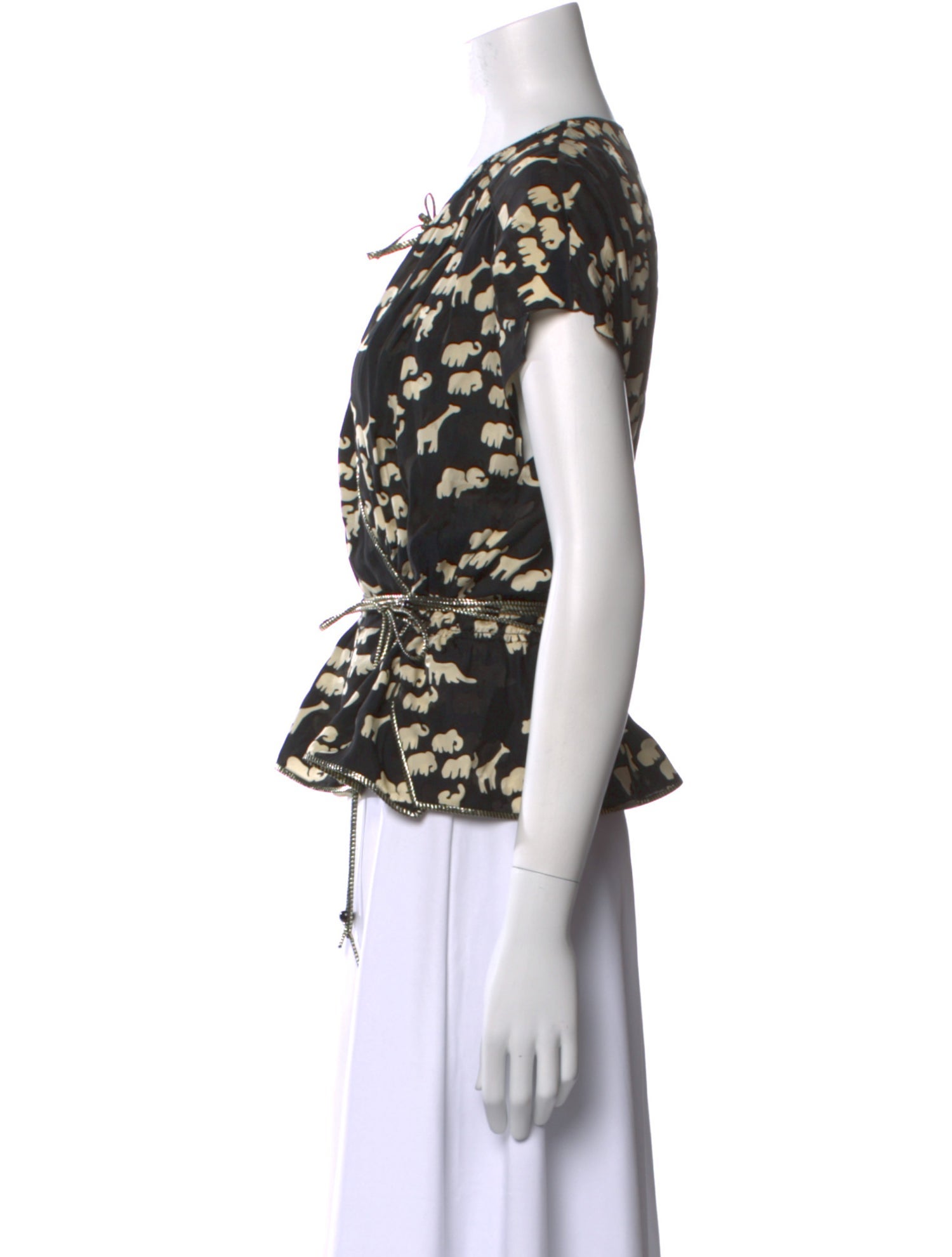 Marc Jacobs Printed V-Neck Blouse