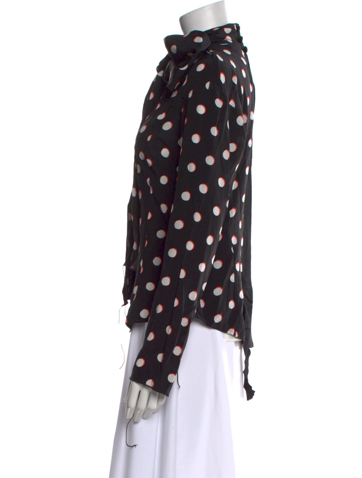 Marc Jacobs Silk Polka Dot Print Button-Up Top
