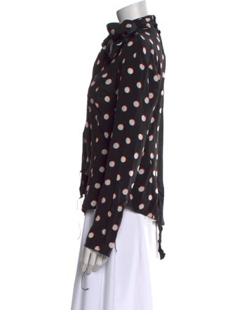 Marc Jacobs Silk Polka Dot Print Button-Up Top