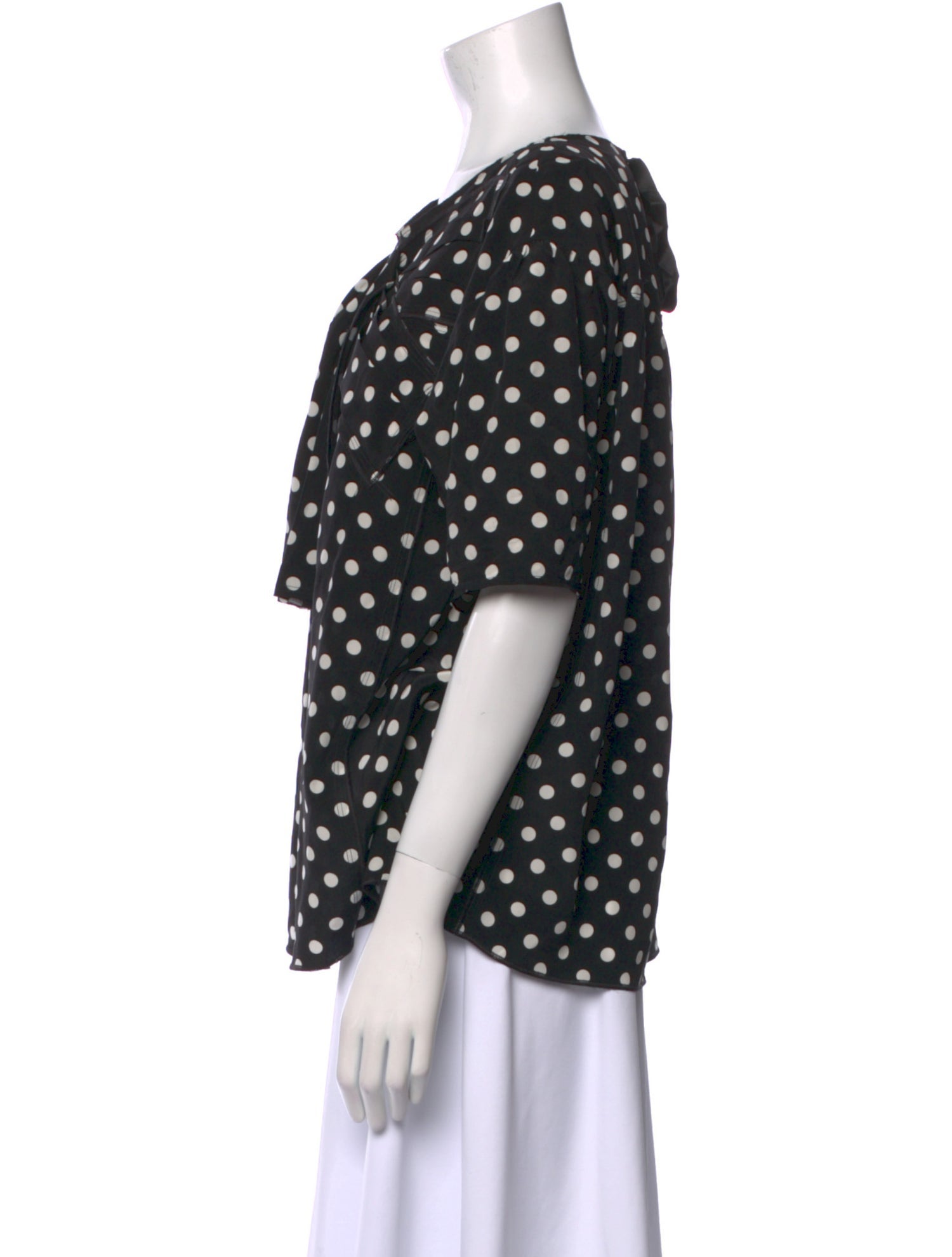 Marc Jacobs Silk Polka Dot Print Button-Up Top