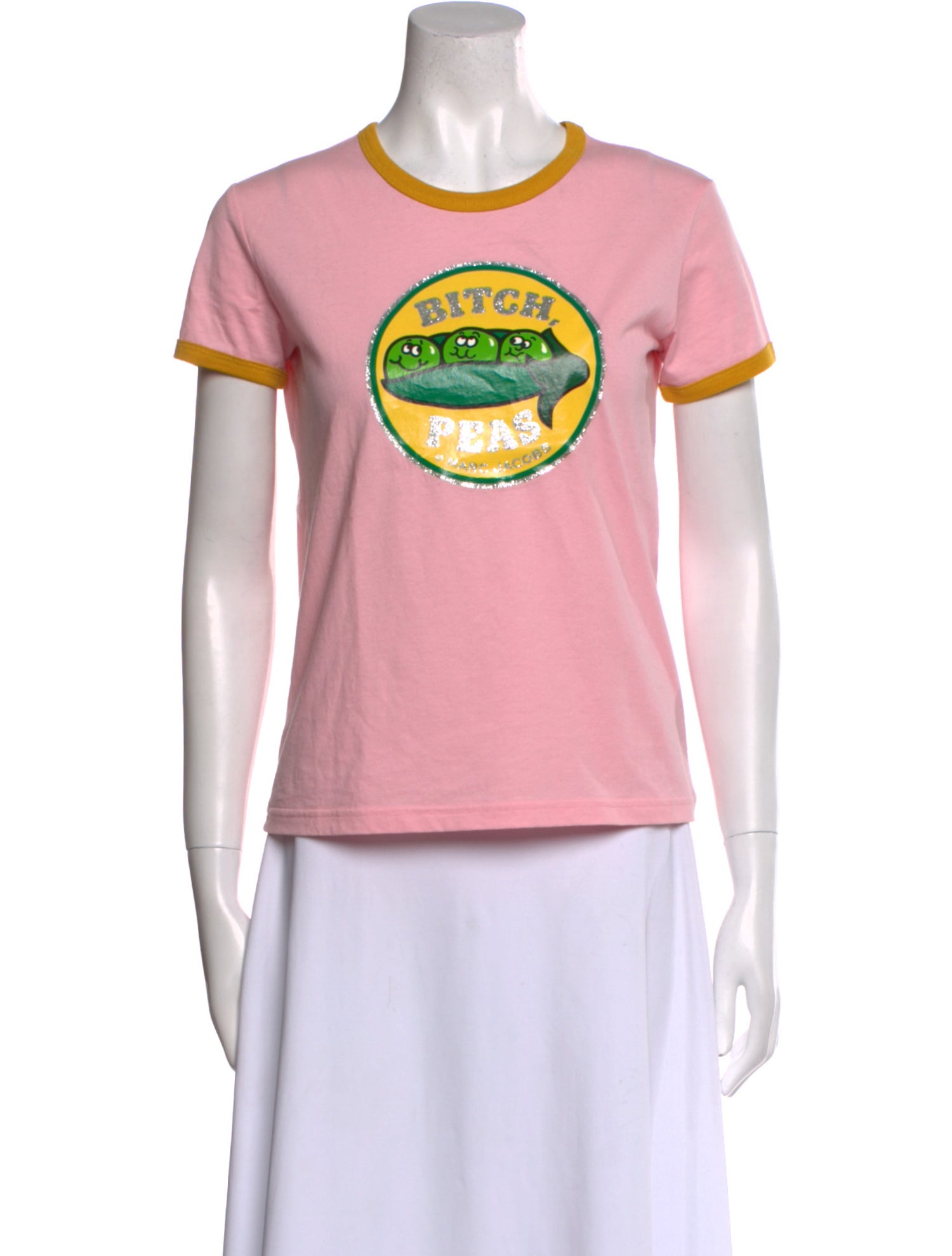 Marc Jacobs Pink The Ringer T-Shirt Graphic Print T-Shirt