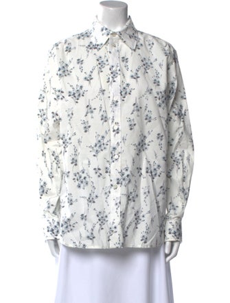 Marc Jacobs Floral Print Long Sleeve Button-Up Top