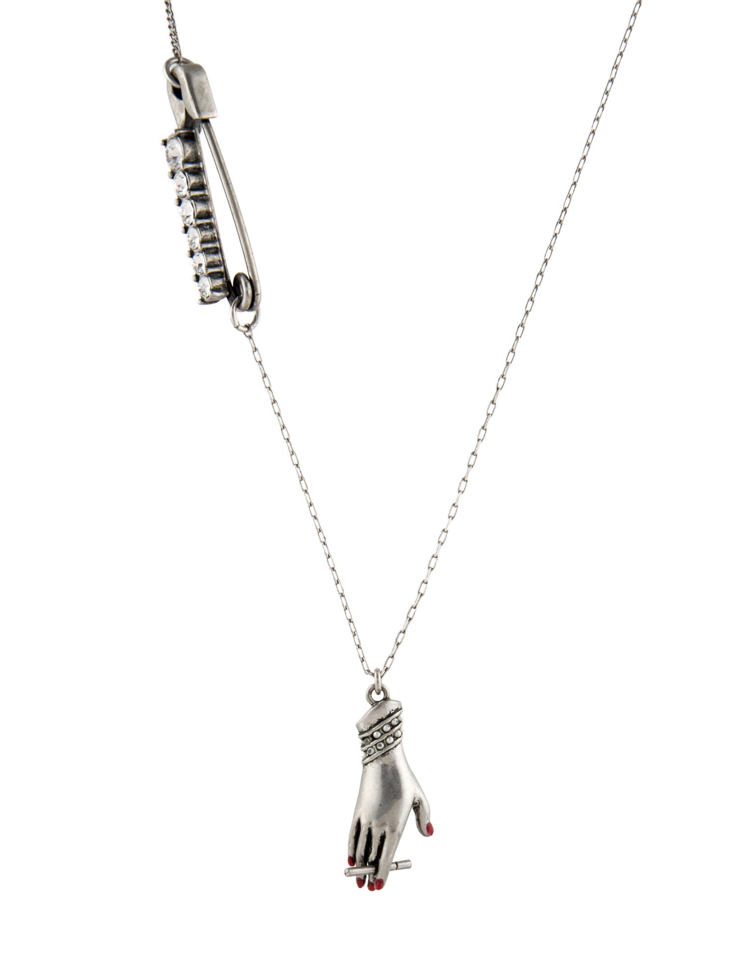 Marc Jacobs Faux Pearl,Crystal & Enamel Pendant Necklace