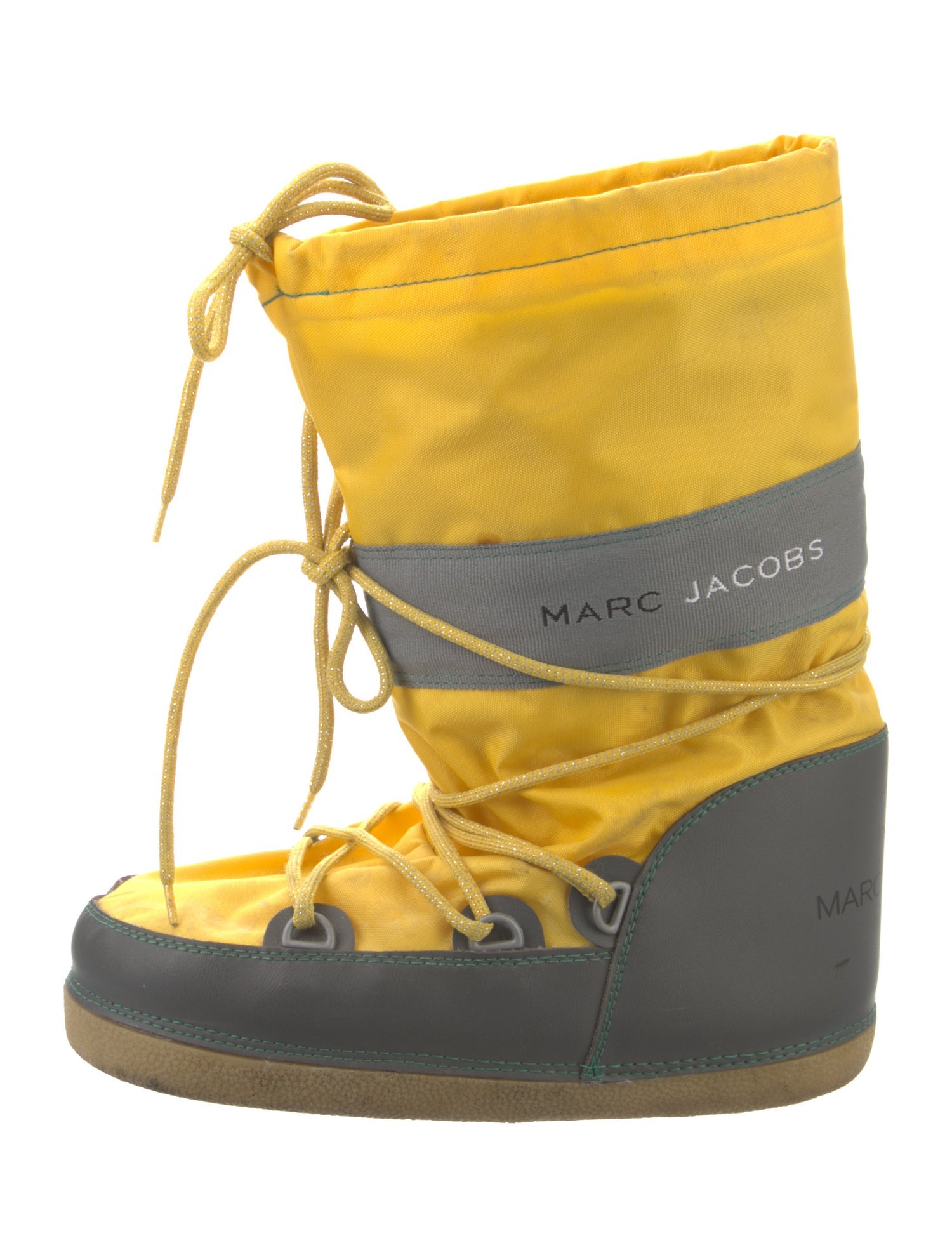 Marc Jacobs Nylon Colorblock Pattern Lace-Up Boots