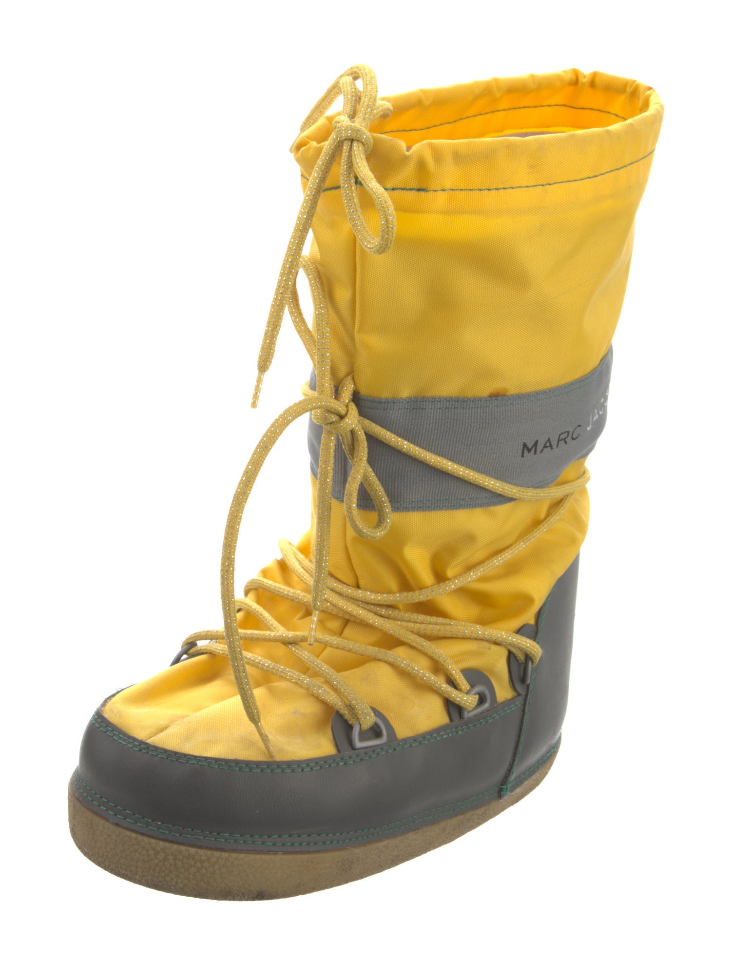 Marc Jacobs Nylon Colorblock Pattern Lace-Up Boots