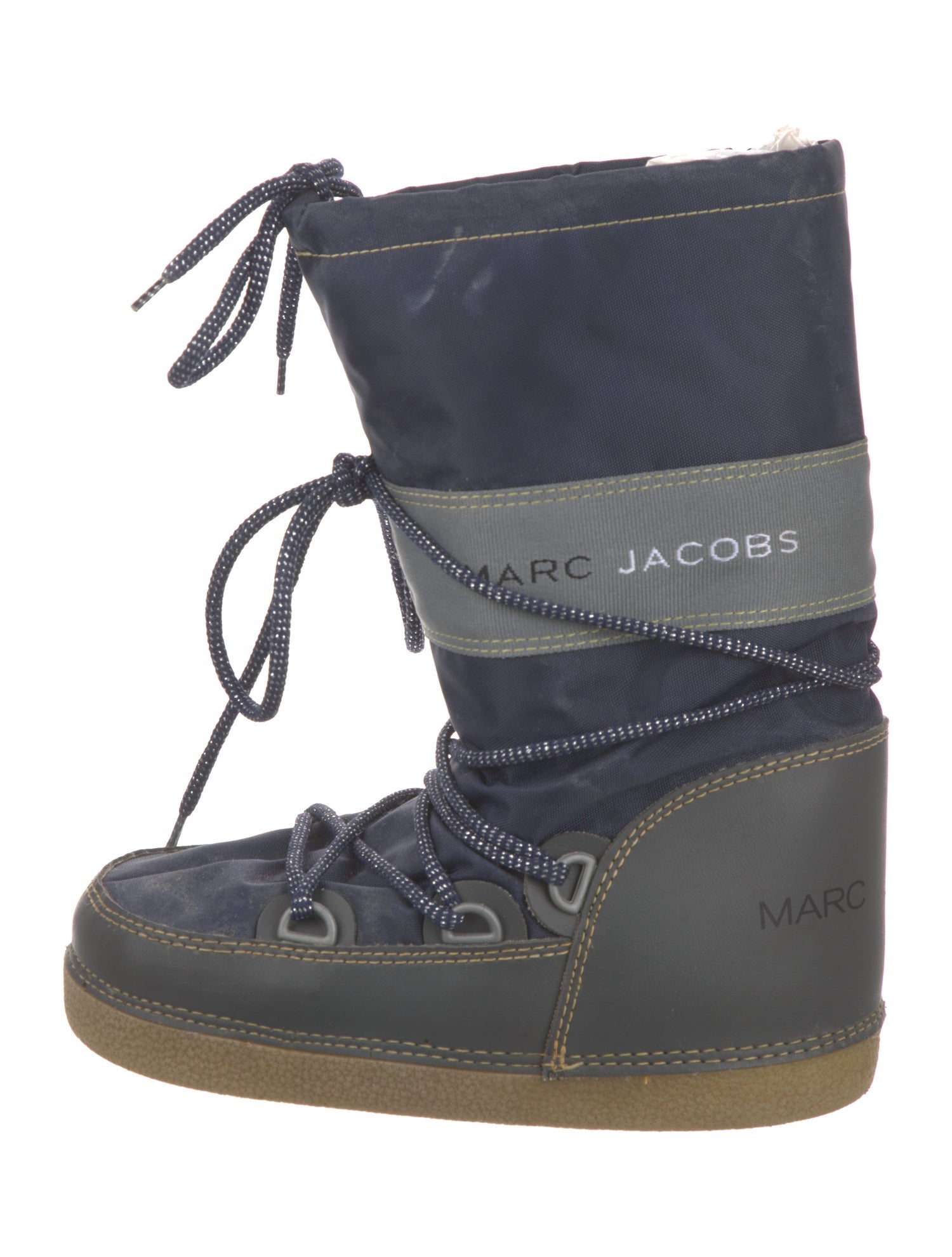 Marc Jacobs Nylon Colorblock Pattern Lace-Up Boots