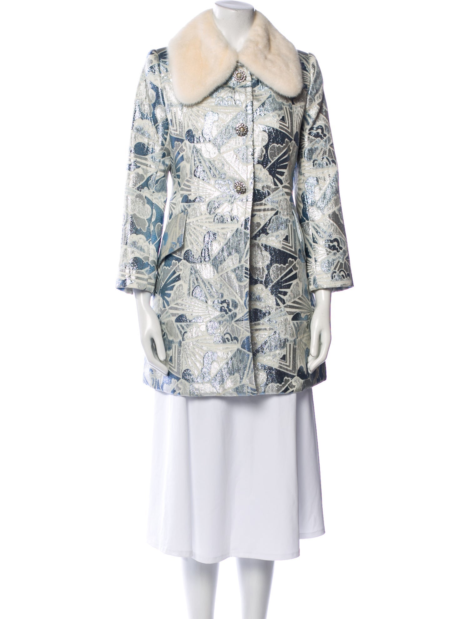 Marc Jacobs Floral Print Fur Jacket w/ Tags