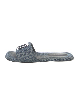 Marc Jacobs Denim Printed Slides