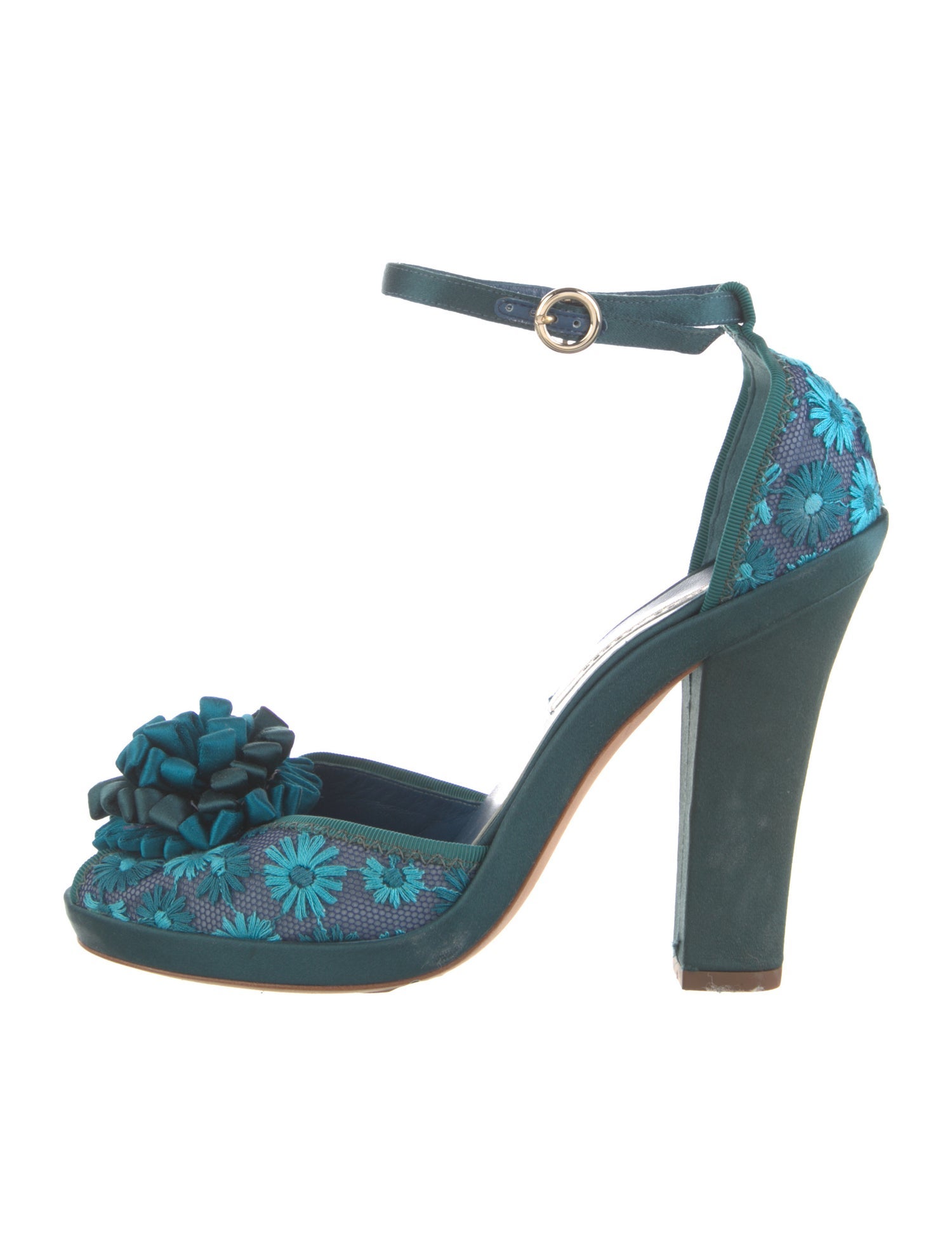 Marc Jacobs Satin Floral Print D'Orsay Pumps