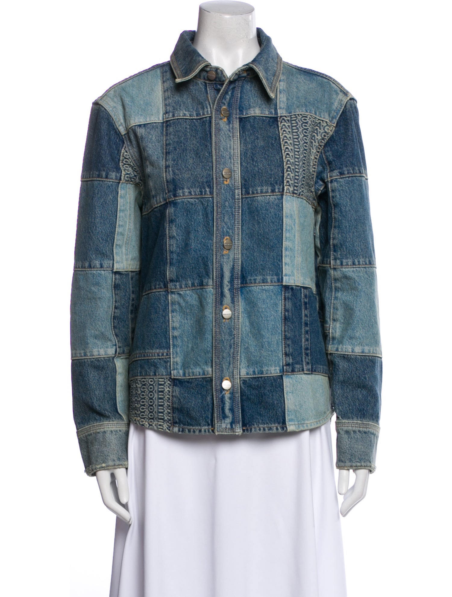 Marc Jacobs Plaid Print Denim Jacket
