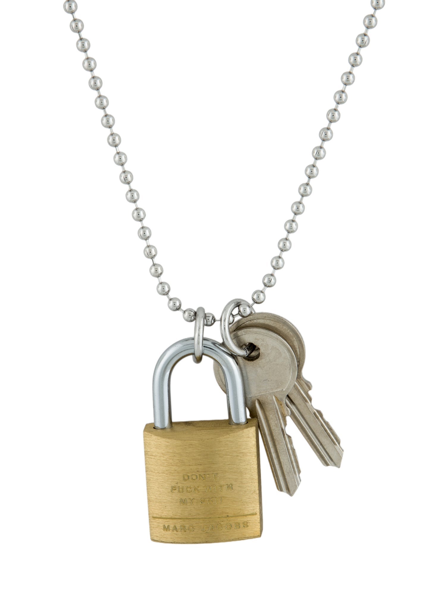 Marc Jacobs Tow-Tone Lock & Key Pendant Necklace