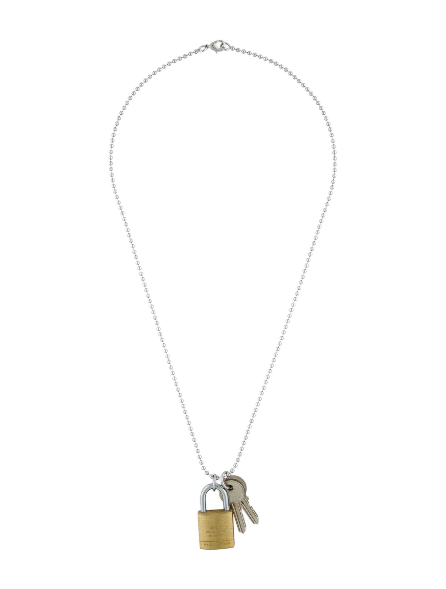 Marc Jacobs Tow-Tone Lock & Key Pendant Necklace