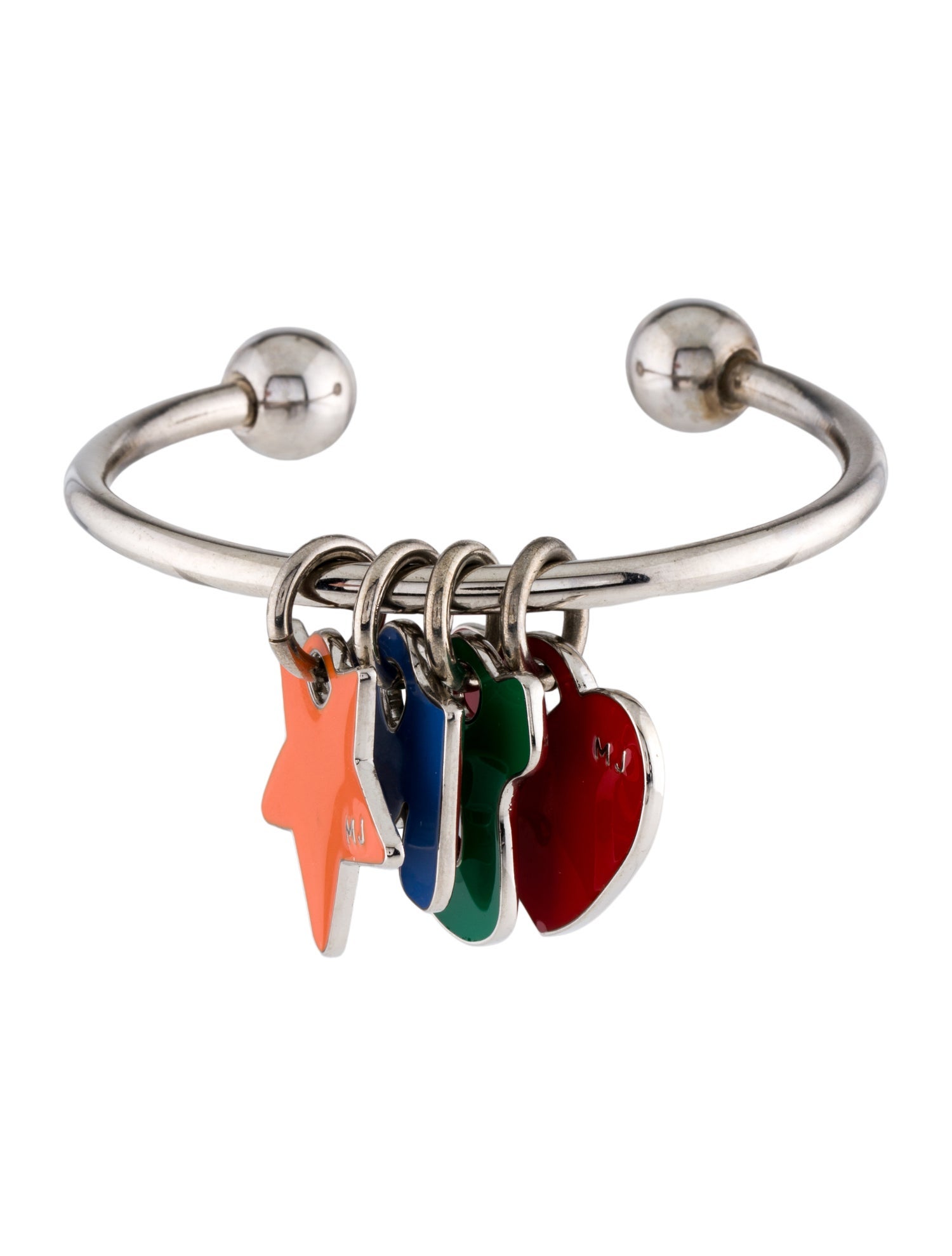 Marc Jacobs Enamel Logo Charm Cuff Bracelet