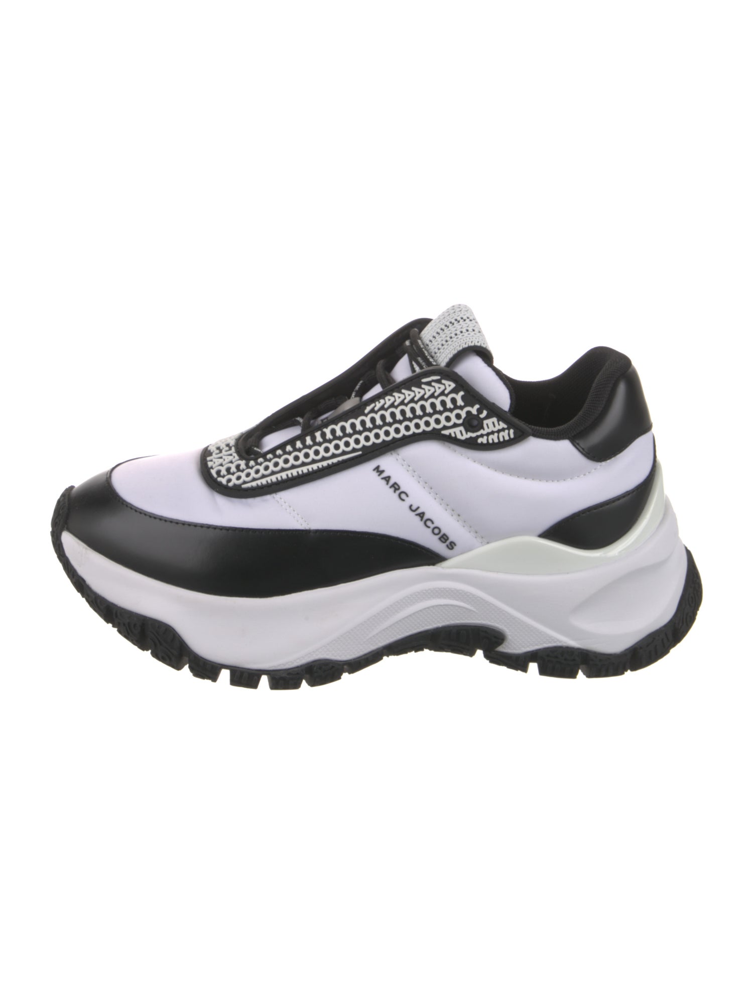 Marc Jacobs Leather Colorblock Pattern Chunky Sneakers