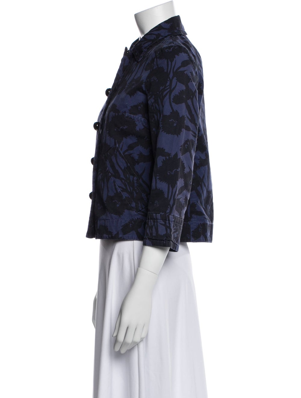 Marc Jacobs Jacket Blue Patterned Pointed Collar … - image 2