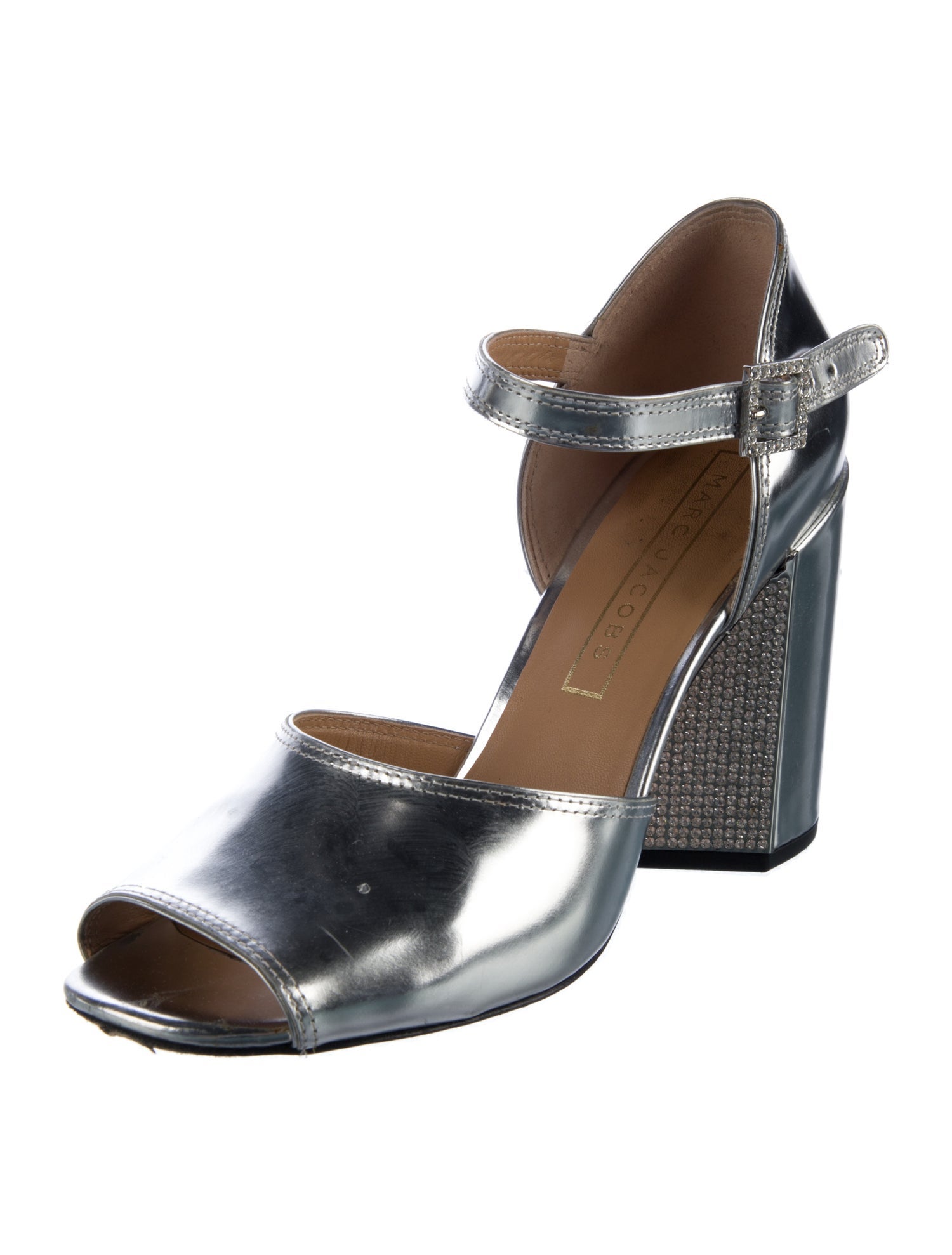 Marc Jacobs Leather Crystal Embellishments Sandals