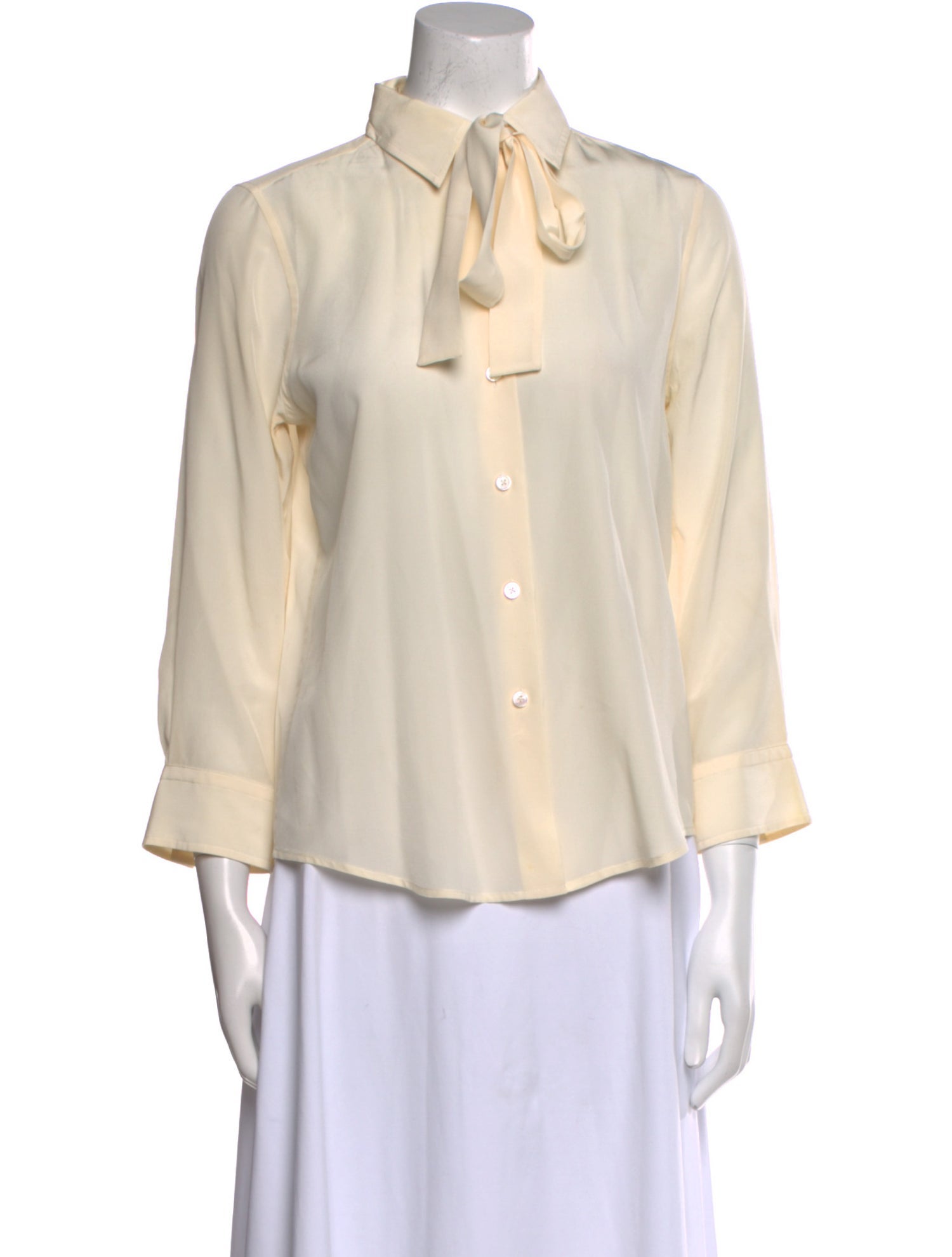 Marc Jacobs Silk Three-Quarter Sleeve Button-Up Top