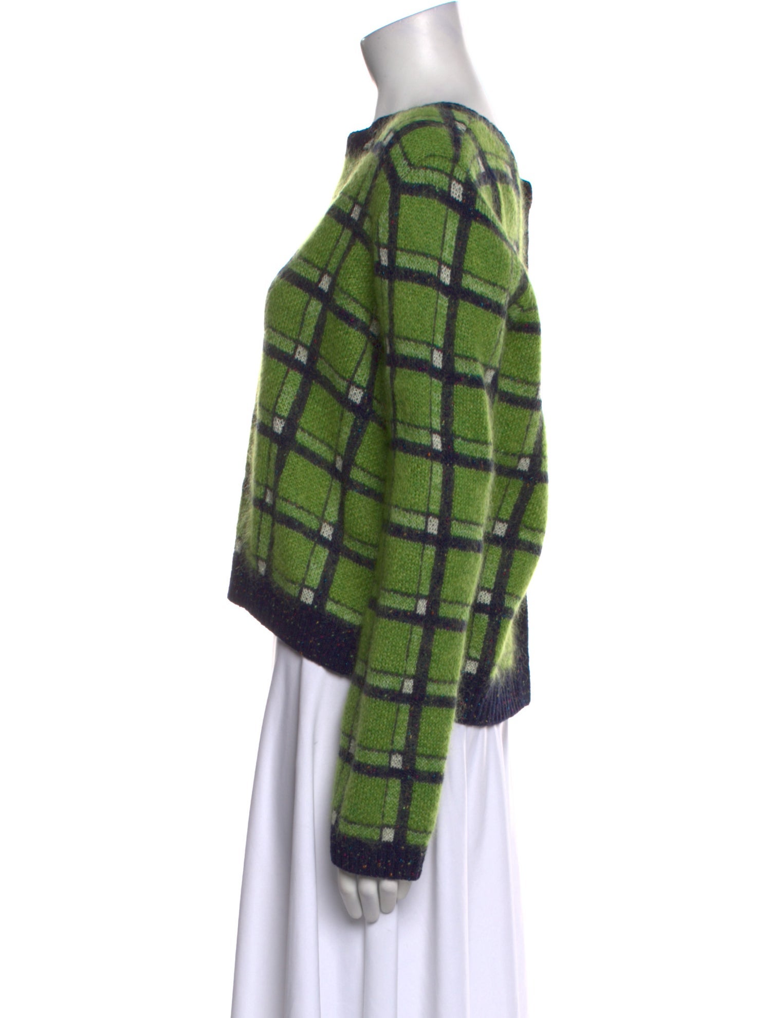 Marc Jacobs Plaid Print Scoop Neck Sweater