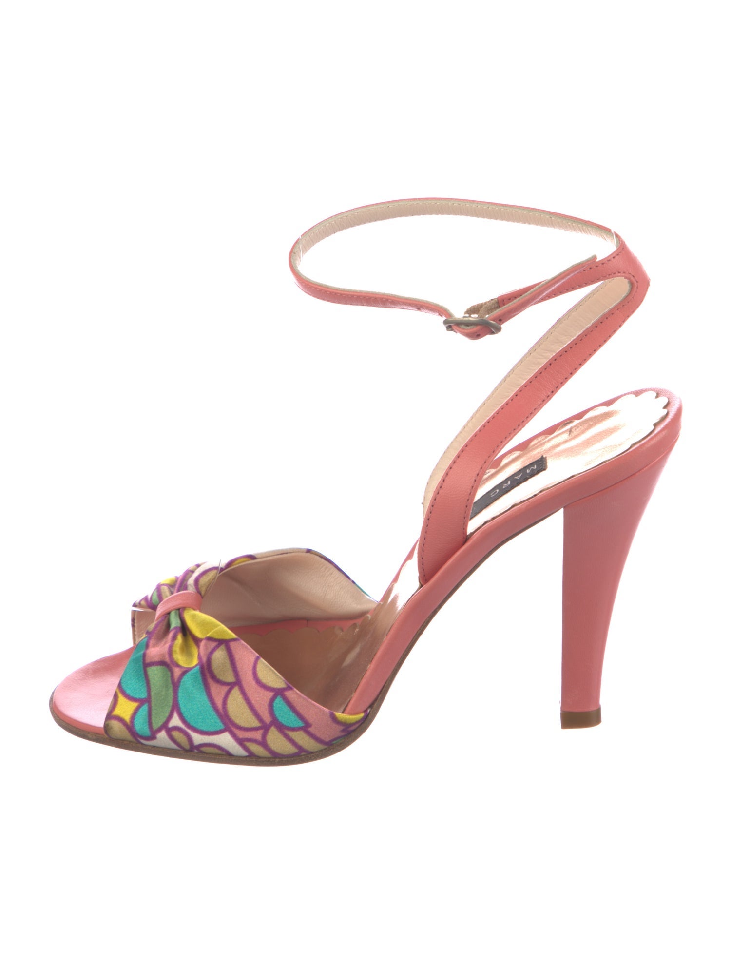 Marc Jacobs Leather Printed Slingback Sandals