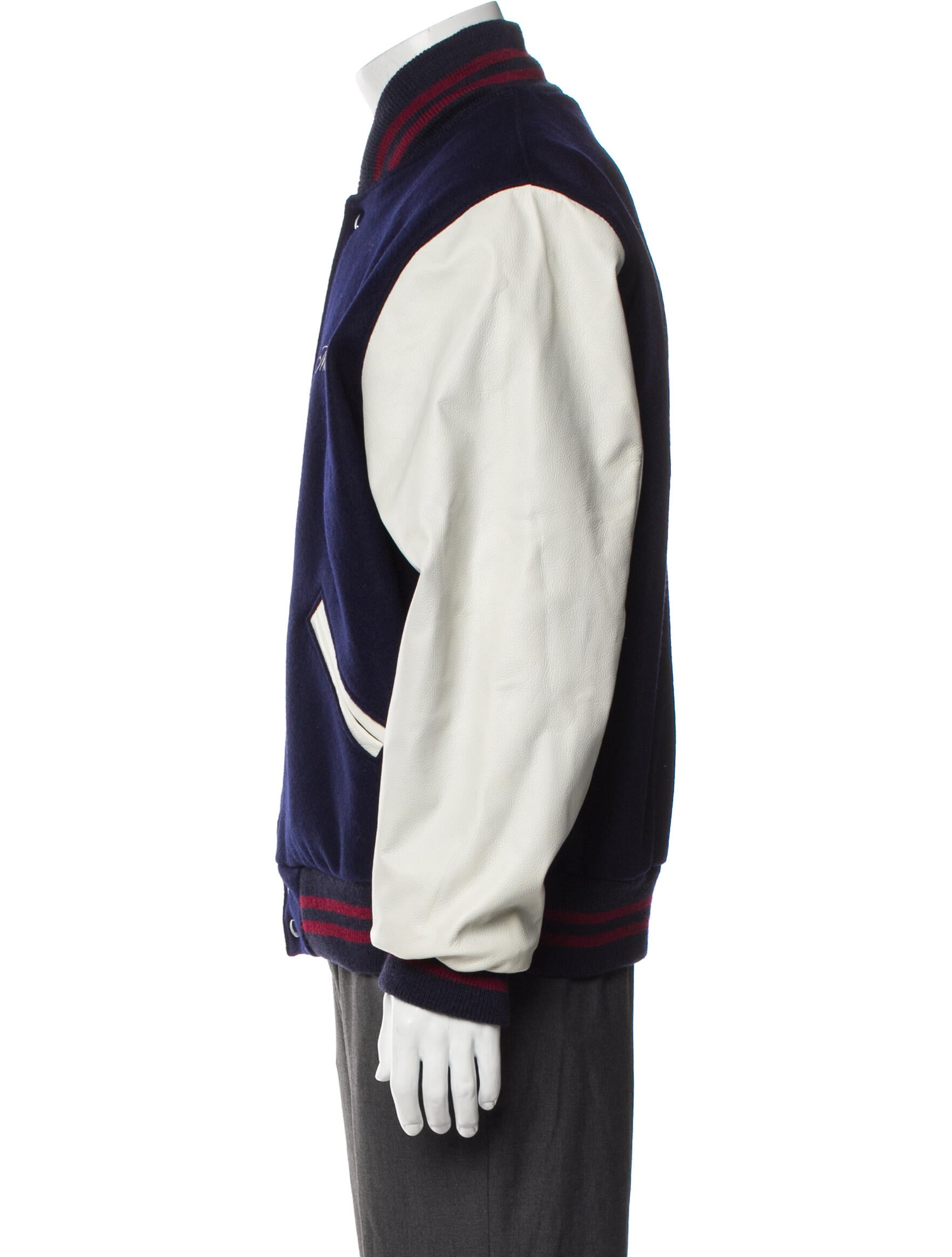 Marc Jacobs Virgin Wool Colorblock Pattern Varsity Jacket