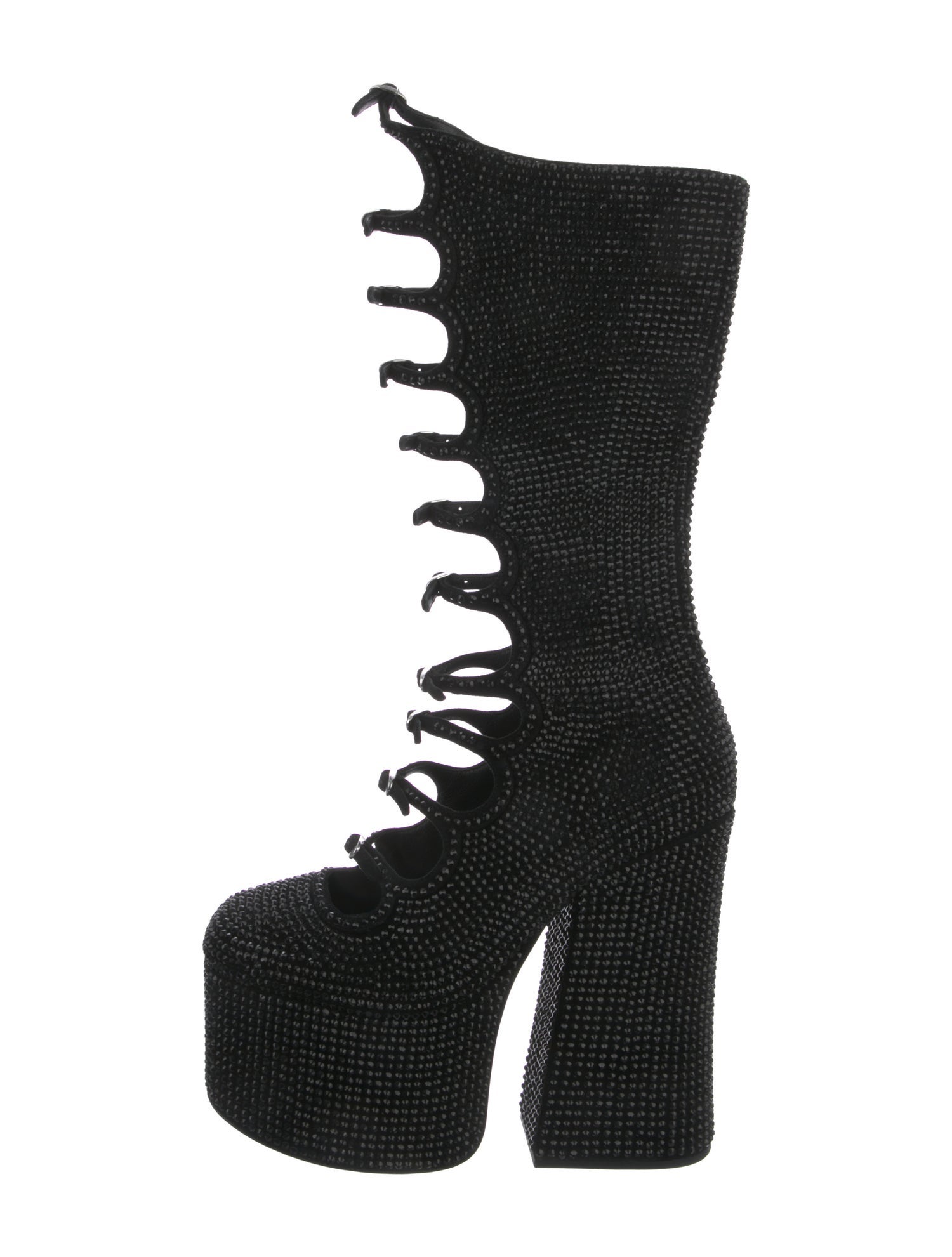 Marc Jacobs Crystal Crystal Embellishments Lace-Up Boots