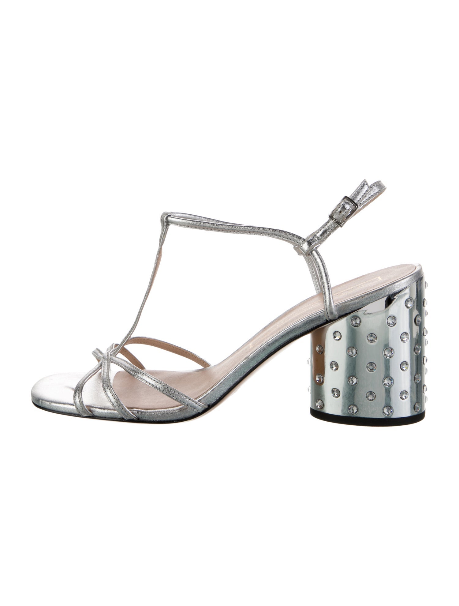 Marc Jacobs Leather Animal Print T-Strap Sandals