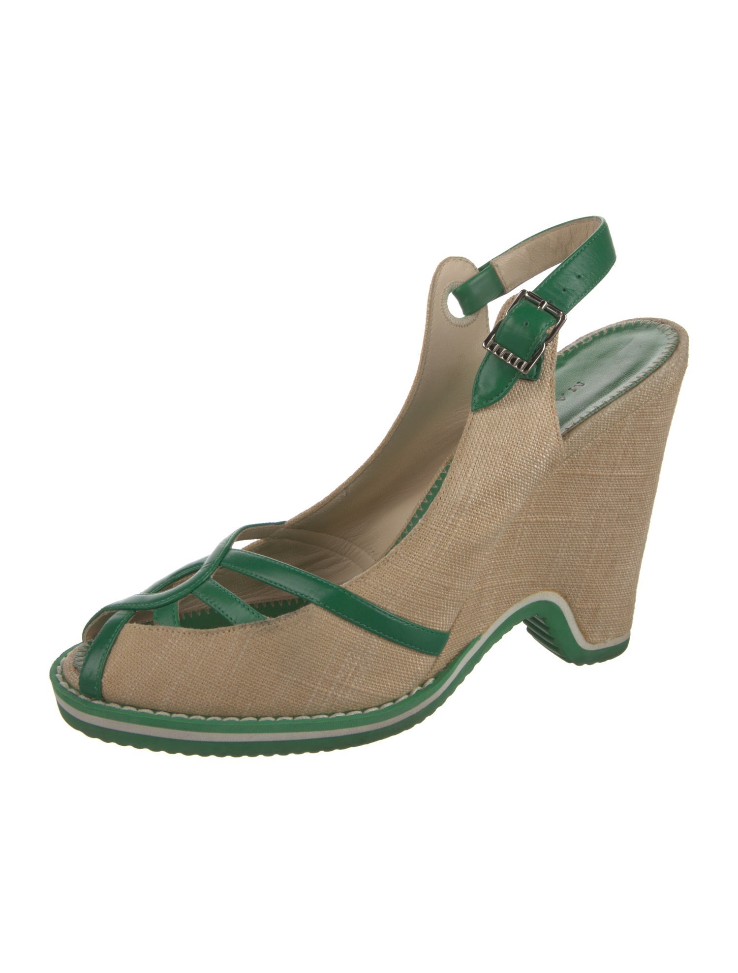 Marc Jacobs Canvas Tweed Pattern Slingback Pumps