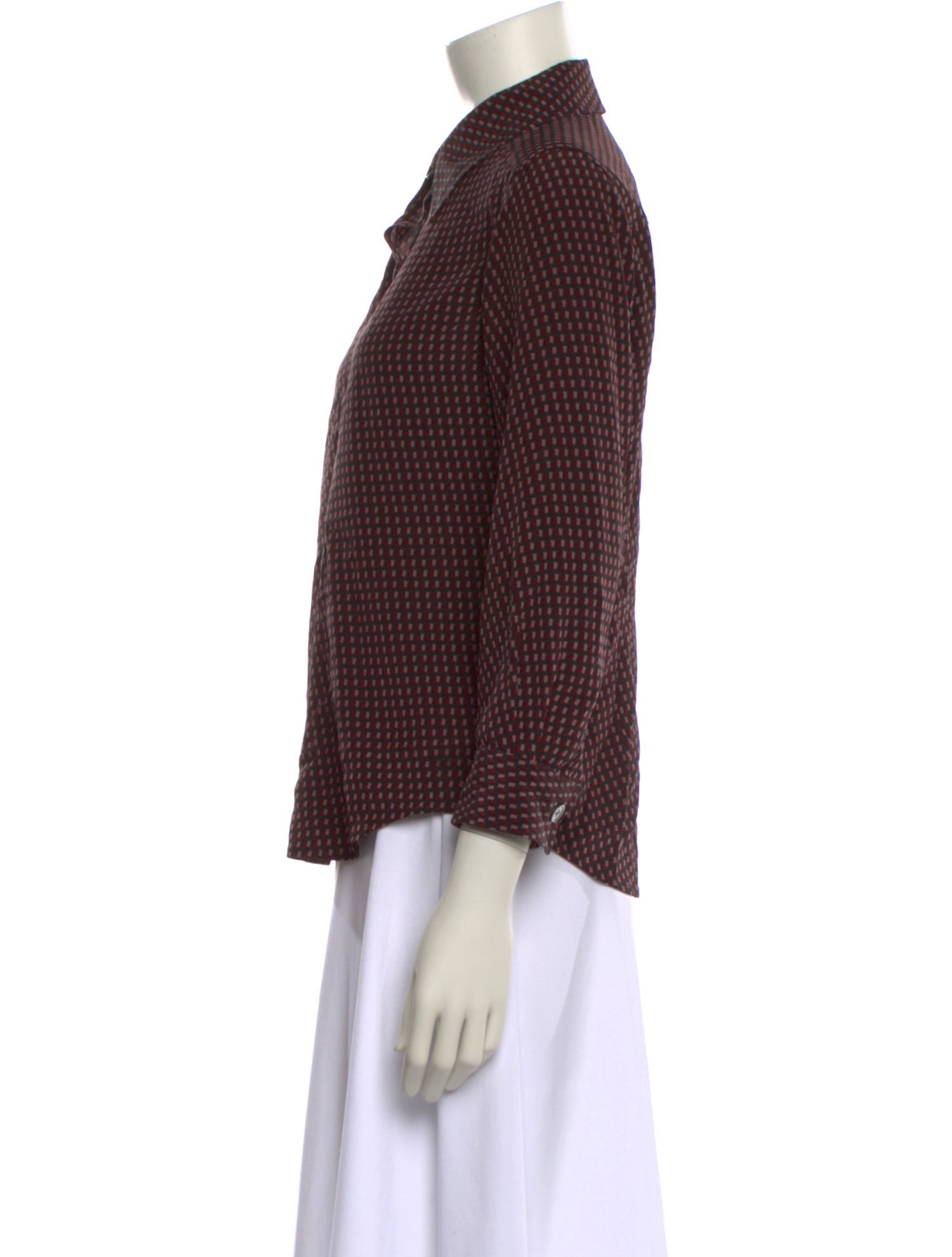 Marc Jacobs Silk Polka Dot Print Button-Up Top