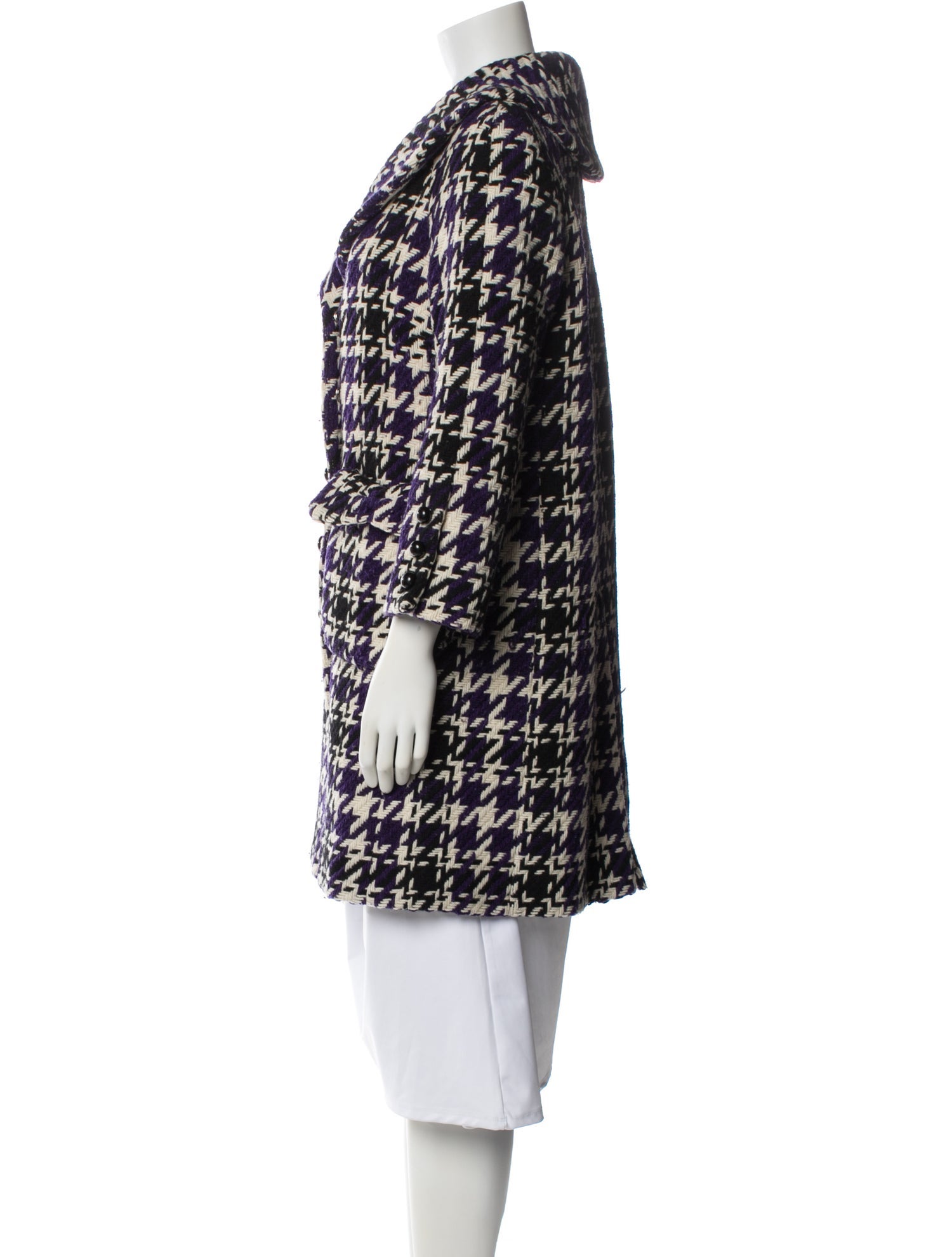 Marc Jacobs Wool Houndstooth Print Coat