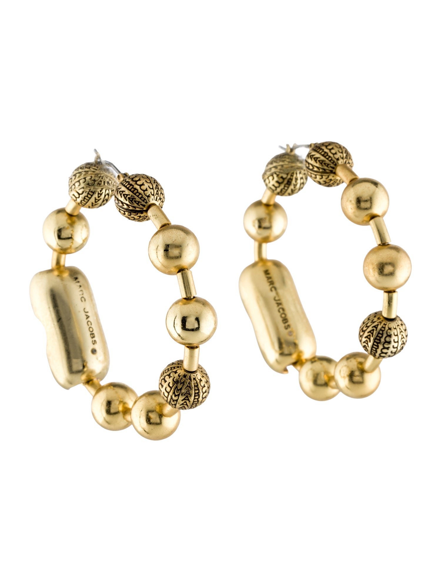 Marc Jacobs 'The Monogram Ball Chain' Hoop Earrings
