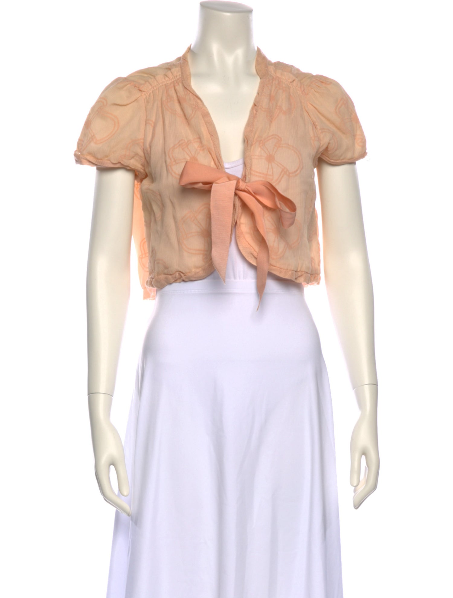 Marc Jacobs Silk V-Neck Crop Top