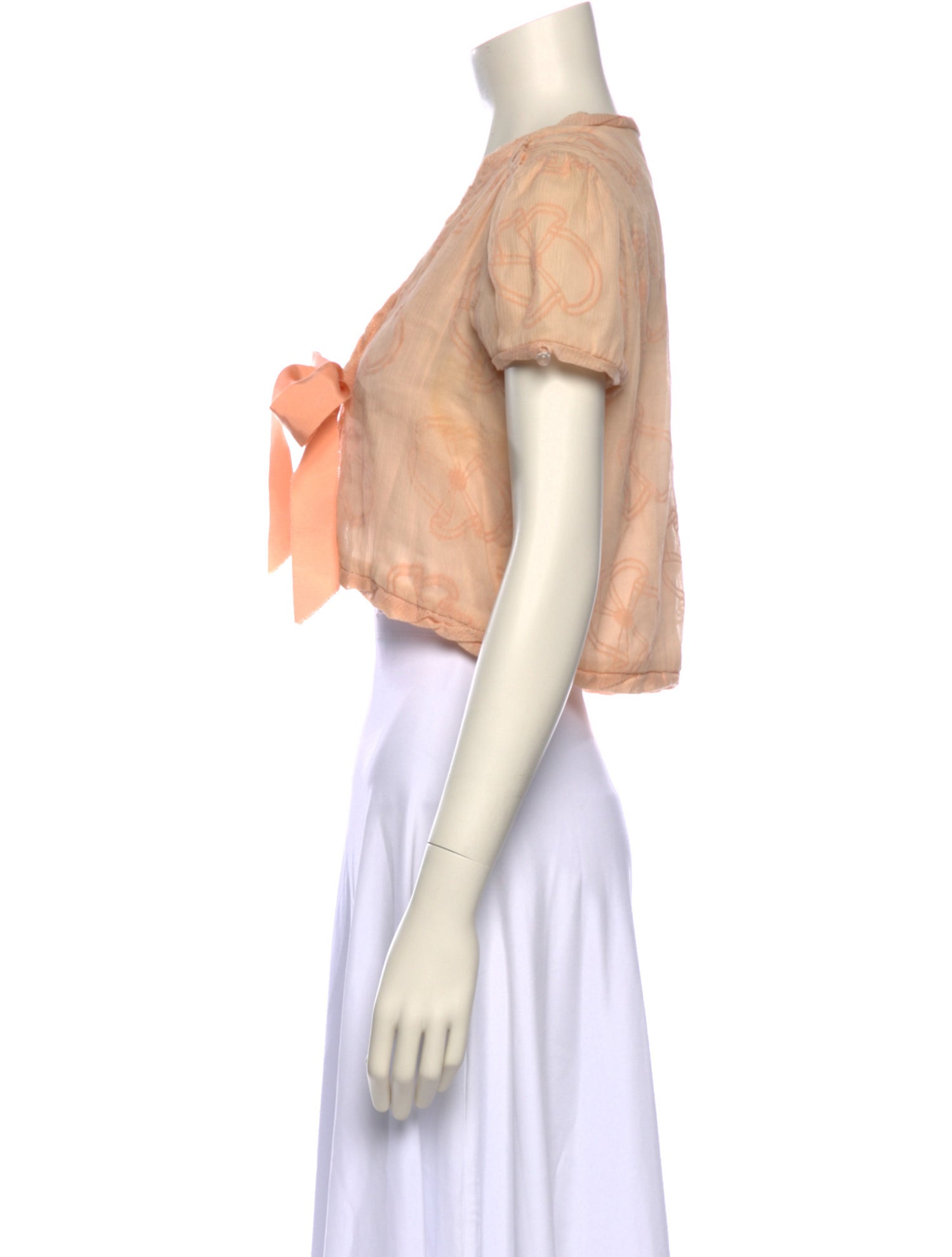 Marc Jacobs Silk V-Neck Crop Top