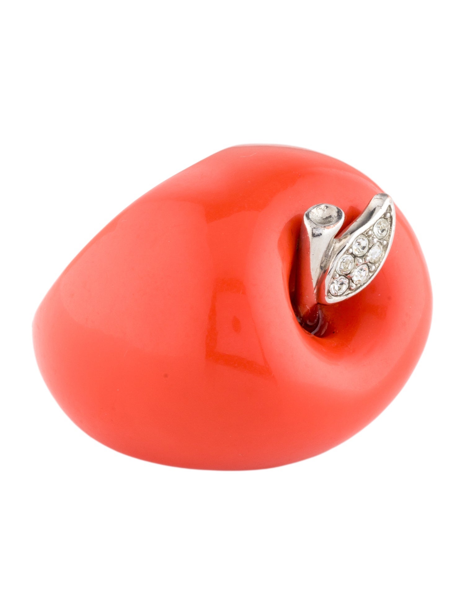 Marc Jacobs Crystal & Resin Apple Cocktail Ring