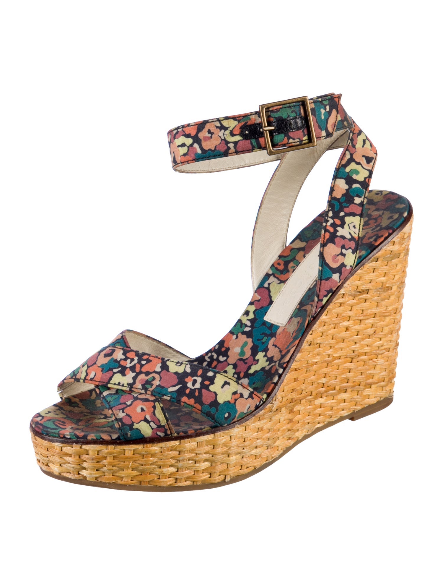 Marc Jacobs Straw Floral Print Espadrilles