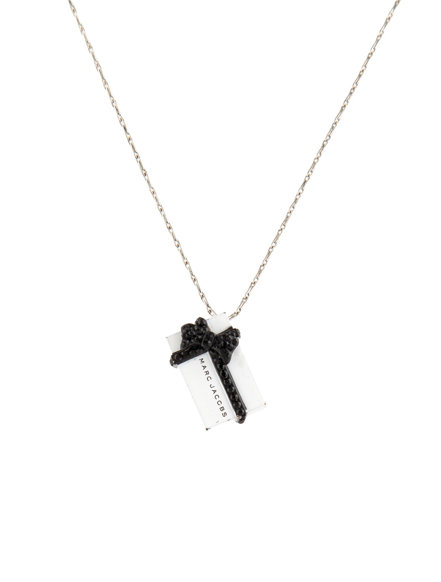 Marc Jacobs Crystal & Enamel Gift Box Pendant Necklace