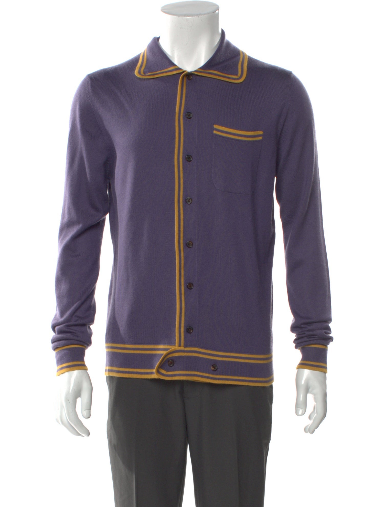 Marc Jacobs Cashmere Striped Polo Sweater